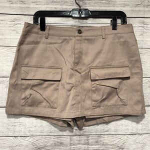 Women Casual Cargo Skirt Low Waist Bodycon Button Mini Short with Pockets Sz XL